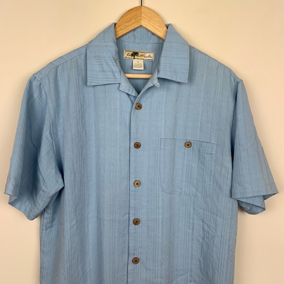 3/19🌽 Joe Marlin Hawaiian Blue Camp Button Up - Picture 4 of 4
